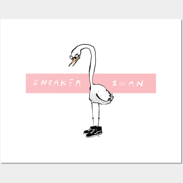 Sneaker Swan Wall Art by bransonreese